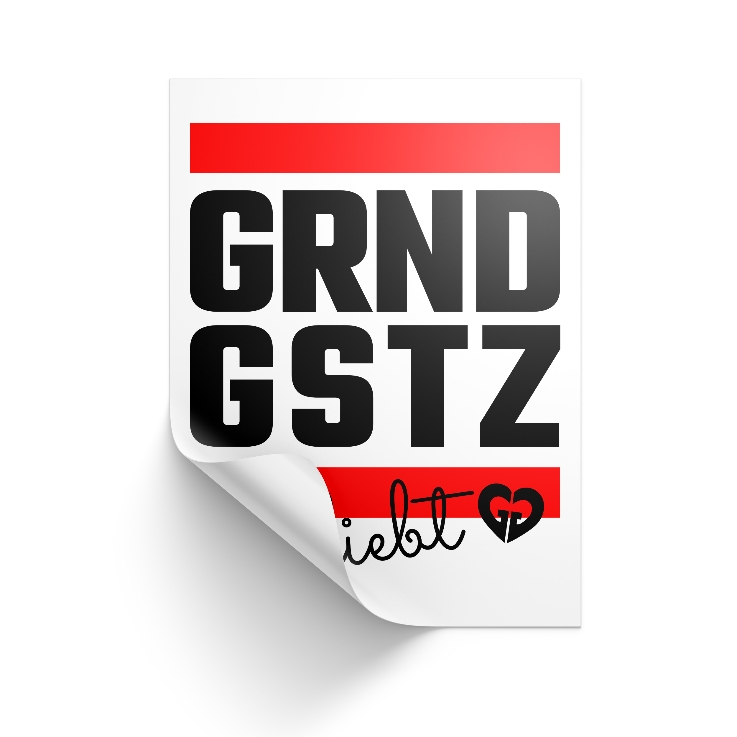 Aufkleber »GRNDGSTZ verliebt« (Din A7) 